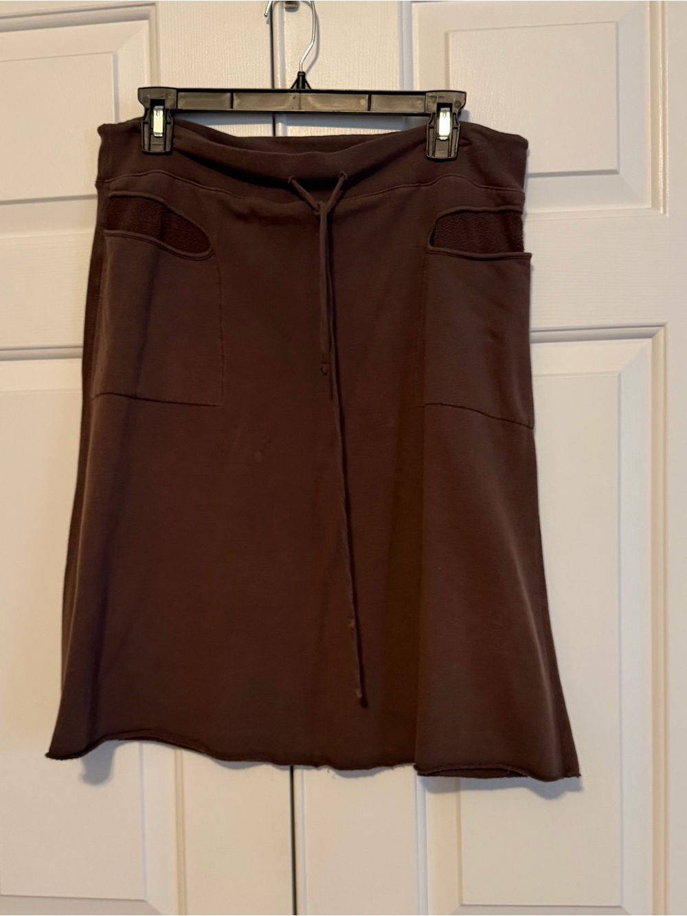 Three Dots - Brown A-Line Drawstring Skirt Size Large